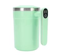 Oreilet Tasse à Mélanger électrique avec Couvercle, Tasse café à Agitation Automatique en Acier Inoxydable 304 400 Ml pour Lait, Cacao, Boissons, Poudre de Protéines, pour Enfants (GREEN)