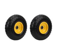 Oreilet Tire et Roue en Caoutchouc Solide 10 Pouces, 4,10/3,50-4 Pneu et Roue avec des Roulements 5/8 ", 2,1 Pouces Moyeu Roue décalé pour la Brouette Dolly Hand Truck Wagon Cart