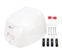 Oreilet Top Case de Moto, Coffre Arrière Tour Moto avec Serrure, Coffre Scooter de 32L, Support de Rangement Verrouillable Casque, Boîte Arrière Rigide pour Vélos et Scooters (White)