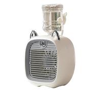 Oreille de chat mignon ventilateur électrique climatisation brouillard d'eau pulvérisation USB Mini d'humidificateur refroidisseur bureau balançoire d'air réglable FraîCheur Longue DuréE(Light Grey)
