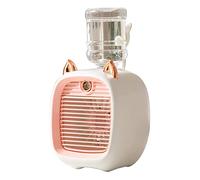 Oreille de chat mignon ventilateur électrique climatisation brouillard d'eau pulvérisation USB Mini d'humidificateur refroidisseur bureau balançoire d'air réglable FraîCheur Longue DuréE(Pink)