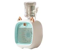 Oreille de chat mignon ventilateur électrique climatisation brouillard d'eau pulvérisation USB Mini d'humidificateur refroidisseur bureau balançoire d'air réglable FraîCheur Longue DuréE(Sky Blue)