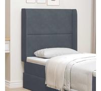 Oreille de tête de lit en Velours Gris 80 x 16 x 4 cm avec Cadre en Bois d'ingénierie, Dossier rembourré Confortable pour Chambre Moderne, Montage Mural Possible, élégant et Durable