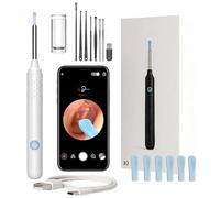 Oreille - Dispositif de nettoyage précis et sécurisé, Nettoyage Oreille 1080p Hd Endoscope Otoscope avec 6 Lumières Led, Sécurisé Compatible iOS/Android, Portable & Étanche (Blanc)