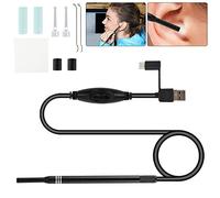 Oreille Endoscope Caméra Numérique,Oreille Endoscopique Caméra 3.9Mm IP68 Etanche avec 6 LED,Oreille Cleaner Endoscope pour Smartphone, Tablette, Ordinateur Portable,1,5M