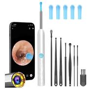 Oreille,Kit Pro - Dispositif De Nettoyage PréCis Et SéCurisé,Endoscope Nettoyant Oreille Kit avec 6 LumièRes LED,Suitable for iOS and Android,Ip67 éTanche (White)