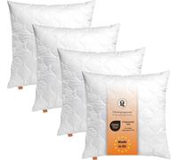 Oreiller 40 x 40 cm, set de 4, coussin décoratif, 100% microfibres, convient aux personnes allergiques, sleepling Basic 100