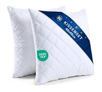 Oreiller 40x40 cm - Coussin sans Housse pour Enfant e Adulte lit oreillers Dodo antiallergique Ideal Coussins pour hotellerie 40 x 40 o decoratif Pillow Oeko-tex Blanc - Lot de 2