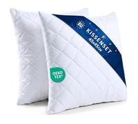 Oreiller 45x45 cm - Coussin sans Housse pour Enfant e Adulte lit oreillers Dodo antiallergique Ideal Coussins pour hotellerie 45 x 45 o decoratif Pillow Oeko-tex Blanc - Lot de 2