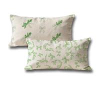 Oreiller 50x80 Lot de 2 Double Face Housse de Coussin Vert Arc Motif Rectangulaire Résistant Lin Decoratif Coussin Canape Automne Housse Coussin pour Chambre Maison Salon Jardin Decoration e-290
