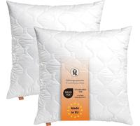 sleepling 196045 Lot de 2 oreillers Basic 100 | Oekotex | lavables jusqu'à 60 degrés | fabriqué en UE | Poids de garnissage Garantie | Taille Garantie | 60 x 60 cm, Blanc