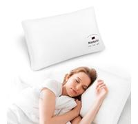 Oreiller 68 x 43 cm, coussin de lit ou décoratif avec rembourrage de 1000 g, en coton avec microfibre douce, pour maison, hôtel, auberge de jeunesse, blanc