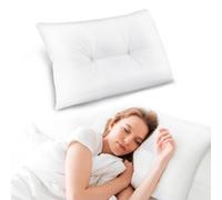Oreiller 68 x 43 cm, coussin de lit ou décoratif avec rembourrage de 800 g, coussin en coton avec microfibre douce, pour maison, hôtel, auberge de jeunesse, blanc