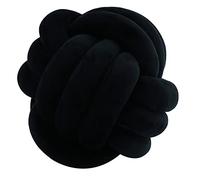 Oreiller à Boule de Noeud, Oreiller de Balle Nouée, Coussin de Canapé en Peluche Doux, Oreiller Nœud Tissé à Main Coussin Décoratifs pour Canapé, Lit,20 x 20 cm (Noir)