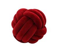 Oreiller à Boule de Noeud, Oreiller de Balle Nouée, Coussin de Canapé en Peluche Doux, Oreiller Nœud Tissé à Main Coussin Décoratifs pour Canapé, Lit,20 x 20 cm (Bordeaux)