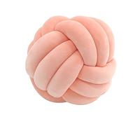 Oreiller à Boule de Noeud, Oreiller de Balle Nouée, Coussin de Canapé en Peluche Doux, Oreiller Nœud Tissé à Main Coussin Décoratifs pour Canapé, Lit,20 x 20 cm (Orange)