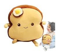 Oreiller à en peluche, toast moelleux | Doupée en peluche Toast Cuddly Cuddly | Dessin animé fausse de boulangerie de boulangerie à œufs pochés pour le dortoir de pépinière