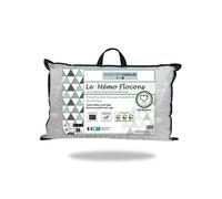 Oreiller à Flocons Mémoire de Forme 40x60 cm - Soutien Moelleux - Garde son gonflant - Lavable en Machine - Linge des Familles