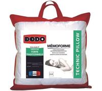 DODO Oreiller à mémoire de forme MEMOFORME 60x60 cm – Maintien cervical, douceur coton – Blanc G
