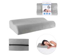 SENSLY - SB83932, Oreiller à Mémoire de Forme en PU, Confort Optimal, s'adapte à Toutes Les Morphologies, Housse Lavable, Dimensions: 50 x 29 x 10 cm, Couleur: Gris