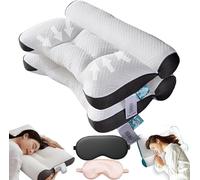 Oreiller Apnée du Sommeil, Oreiller Ergo Apnée du Sommeil, Oreillers Ergonomique pour Le Cou Et Les Épaules, pour Les Personnes Dormant sur Le Côté, Le Dos, Le Ventre (2*Gris)