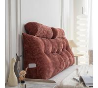 Oreiller appui-tête en coin, appui-tête queen size avec 2 oreillers cervicaux, oreiller de dossier triangulaire en coin avec housse amovible pour lits, canapés-lits et lits de salon Red,150cm