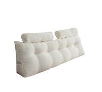 Oreiller appui-tête en coin, appui-tête queen size avec 2 oreillers cervicaux, oreiller de dossier triangulaire en coin avec housse amovible pour lits, canapés-lits et lits de salon Beige,120cm