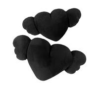 Oreiller avec ailes d'ange en forme de cœur - Lot de 2 appuie-tête en peluche pour voiture, coussin de cou doux | Adorable design de coussin de siège en forme de cœur, comment