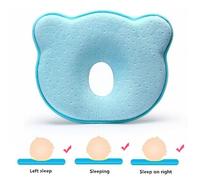 Oreiller Bébé En Mousse À Mémoire De Forme Bio Pour Nouveau-Nés ¿ Prévient Le Syndrome De La Tête Plate, Housse En Velours Doux, 26 X 22 X 3,5 Cm, 3 Couleurs