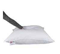 HOMESCAPES Oreiller 80x80 cm en Plumes et Duvet d’oie et Coton, Oreiller Naturel Moelleux Hypoallergénique Anti acarien