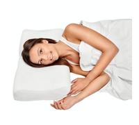 Oreiller Orthopédique Confort Plus Inphysio Oreiller Mémoire de Forme Ergonomique, Anti Acarien, Hypoallergénique, 54 x 33 x 12-6 cm