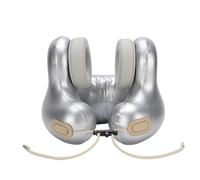 Oreiller Cervical de Voyage avec Haut-parleurs Bluetooth et Fonction Chauffante pour Utilisation en Avion et en Voiture Peluche Confortable avec Coussinets d'oreille Amovibles