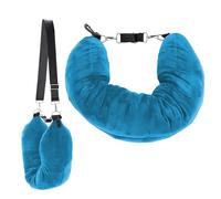 Oreiller cervical en forme de U - Coussin de voyage rembourré avec housse en velours élastique en peluche, taie d'oreiller de voyage légère et ergonomique pour la maison, les voyages d'affaires, les