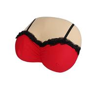 Oreiller Cervical en Mousse à Mémoire de Forme Amovible Coussin de Soutien du Cou en Forme de 3D Poitrine Artificielle Oreiller de Sein Drôle à Rebond Lent Cadeau Amusant Original, Rouge avec Dentelle
