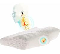 Oreiller cervical en mousse à mémoire de forme orthopédique pour dormir ergonomique, sans odeur, hypoallergénique, anti-ronflement avec fermeture éclair, soulagement de la douleur avec taie d'oreiller