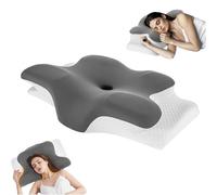 Oreiller cervical en mousse à mémoire ergonomique avec ajustement à double hauteur pour un sommeil confortable. Conçu pour contourner la courbe naturelle du cou, accueillant les p DarkGrey 60*40*12cm