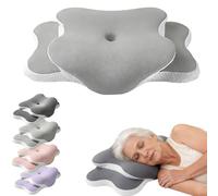 Oreiller Cervical Ergonomique en Mousse À Mémoire De Forme, Coussin Orthopédique pour L'apnée du Sommeil, pour Dormir, Accessoire De Voyage(Gris)