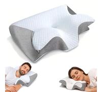 FFitness Coussin Cervical pour Dormir en Mousse à mémoire de Forme, Ergonomique, Amovible, Respirant, orthopédique, Oreiller 2 en 1, Soutien du Cou, Soutien Anatomique