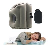 Oreiller cervical gonflable - Pression d'air réglable, housse extérieure lisse et , pliable, rangement facile, valve de gonflage rapide | avec accessoire de voyage, utilisation pour vol, voyage