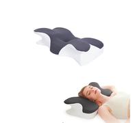 Oreiller Cervical Papillon en Mémoire de Forme,Oreiller Orthopédique Ergonomique pour Soutien Nuque et Confort,Adapté aux Dormeurs sur le côté,Dos et Ventre,Oreiller Anti Ronflement Double HauteurGris