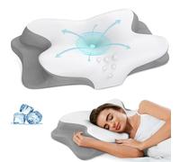 Oreiller cervical pour le cou - Oreiller rafraîchissant pour soulager les douleurs cervicales, oreiller ergonomique pour dormir, oreiller orthopédique en mousse à mémoire de forme pour les personnes