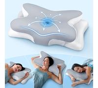Oreiller Cervical pour soulager efficacement la Douleur - Oreiller Ergonomique rafraîchissant pour Le Soutien du Cou - Oreiller orthopédique en Mousse à mémoire de Forme pour Le Dos et Le Ventre