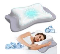 Oreiller cervical pour soulager les douleurs cervicales, oreiller ergonomique pour dormir, oreiller de cou latéral pour adultes, oreiller rafraîchissant en mousse à mémoire de forme pour dormir,
