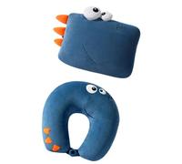 Oreiller cervical transformable en forme de dinosaure, Blue | Coussin de soutien de doux avec fermeture pour les déplacements en avion et le repos du canapé