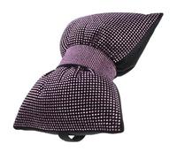 Oreiller Cervical Voiture Nœud, Strass, Coton Peluche Rose | Sangles Réglables, Entretien Facile, pour Conducteur et Passagers, Intérieur Auto, Voyages Longs