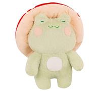 Oreiller champignon, grenouille champignon, peluche grenouille mignonne de 16, 5 pouces avec animal en peluche chapeau rouge, oreiller super doux pour décoration de chambre à coucher, cadeau Kawaii, é