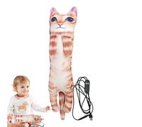 Oreiller chauffant en forme de chat, coussin de chauffage pour chats pour les femmes,Animaux en peluche chauds chauds chauds | en peluche de 23,6 pouces de long, tapis portable thermique en peluche po
