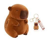 Oreiller Chauffe-Mains - Peluche Capybara à CâLiner - Doudou Chauffant Doux avec Bouillotte avec Porte-CléS Capybara, Convient Aux Hommes Et Aux Femmes De Tous âGes Pendant l'hiver