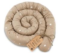 Totsy Baby Coussin de Corps Serpent 150 cm de Long en Coton pour Dormir avec Appui-tête Oeko-Tex Beige avec étoiles Blanches