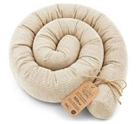 Oreiller Corps Dormeur Latéral 300 cm Velours côtelé Long Coussin Ergonomique Respirant Soutien Cou Confort Beige C